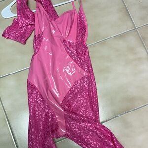 Vinyl Pink Catsuit